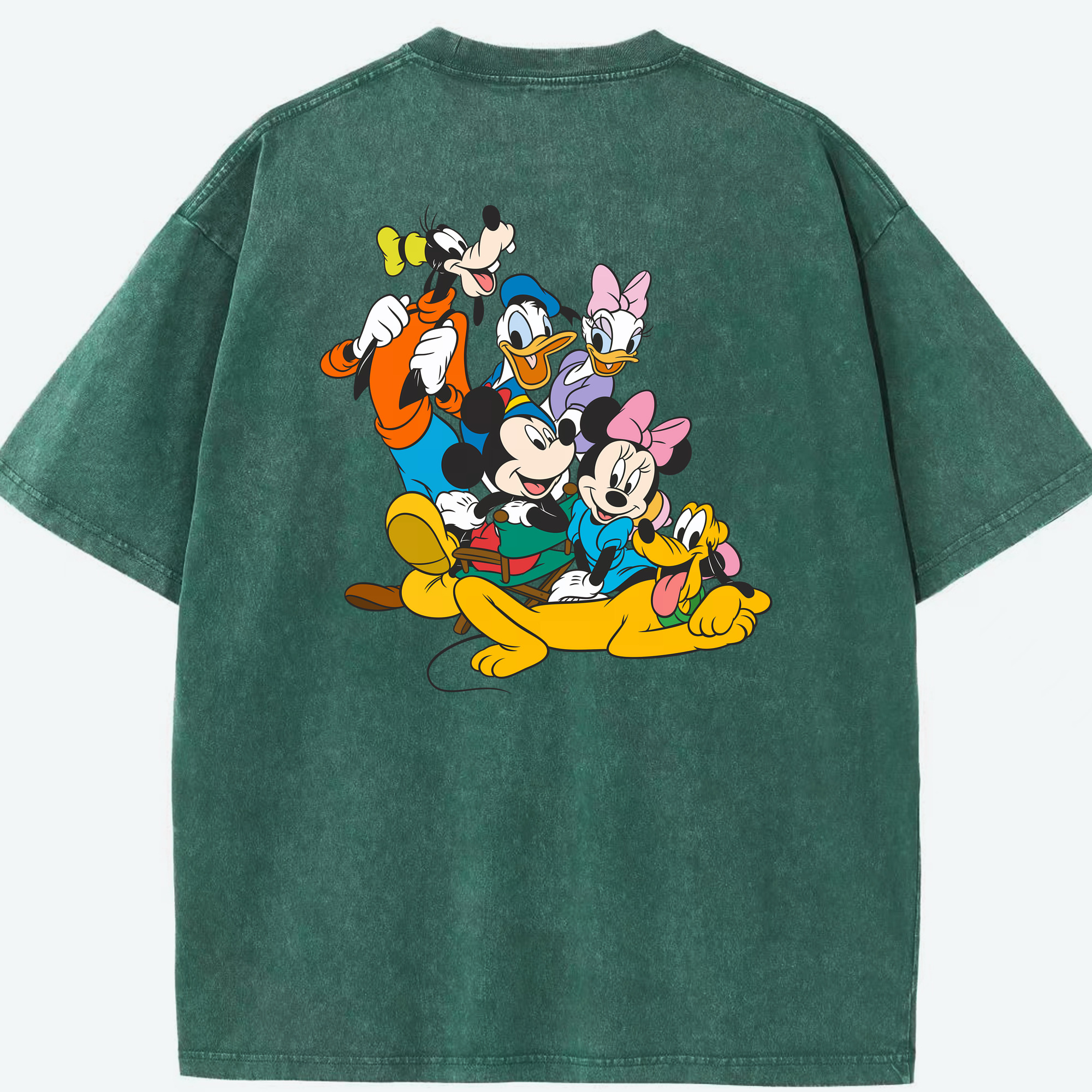 （画像用） ミッキーマウス Mickey Mouse 綿100% ヴィンテージ風 半袖Tシャツ（背面プリント）
